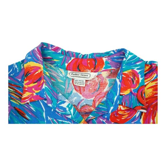 Vintage Pedder Street Hawaiian‎ Shirt Women's Button Down Large 2 pockets - Picture 3 of 4